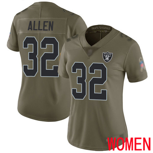 Oakland Raiders Limited Olive Women Marcus Allen Jersey NFL Football #32 2017 Salute to Service Jersey